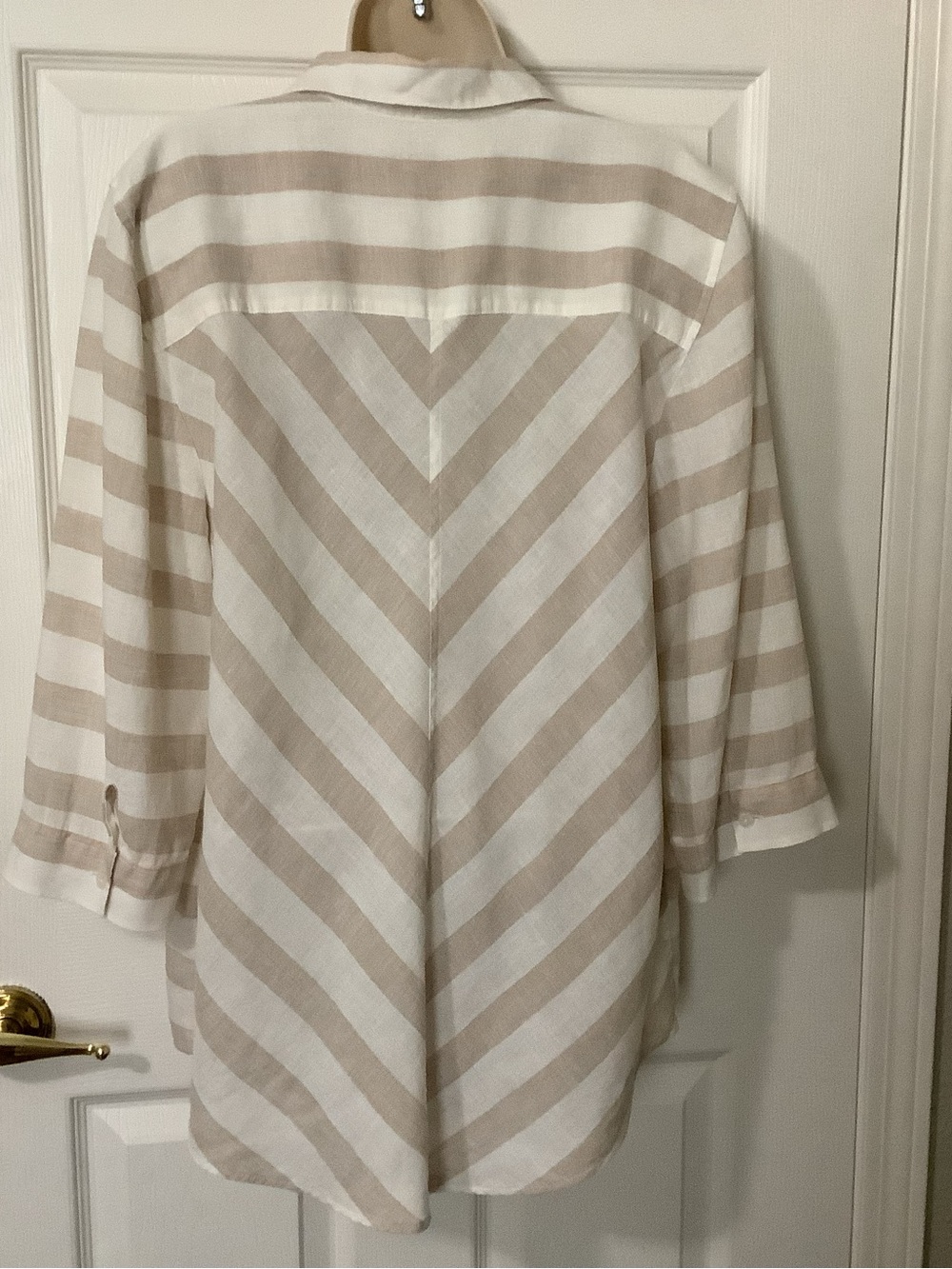 Chico's No Iron Linen Top 3 XL Button Down Shirt